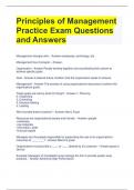 Principles of Management Practice Exam Questions and Answers 