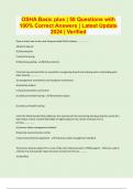 OSHA Basic plus &vert; 50 Questions with  100&percnt; Correct Answers &vert; Latest Update  2024 &vert; Verified