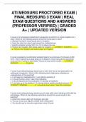 ATI MEDSURG PROCTORED EXAM | FINAL MEDSURG 3 EXAM | REAL EXAM QUESTIONS AND ANSWERS (PROFESSOR VERIFIED) | GRADED A+ | UPDATED VERSION
