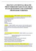 2024 NGN ATI MENTAL HEALTH PROCTORED RETAKE EXAM | REAL EXAM QUESTIONS AND ANSWERS | PROFESSOR VERIFIED