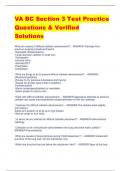 VA BC Section 3 Test Practice  Questions & Verified  Solutions