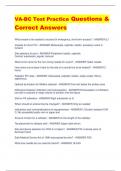 VA-BC Test Practice Questions &  Correct Answers
