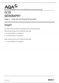 AQA GCSE GEOGRAPHY Paper 1 Living with the Physical Environment Insert 2023