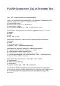 PLATO Government End of Semester Test Questions And Answers 