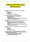 Institutional Pharmacy Examination