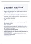 CIC Commercial Multi-Line Exam Questions and Answers