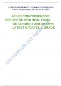 ATI PN COMPREHENSIVE PREDICTOR 2020 REAL EXAM 180 Questions And Answers&period; LATEST    