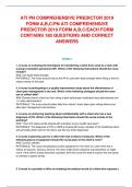 ATI PN COMPREHENSIVE PREDICTOR 2019 FORM A&comma;B&comma;C&sol;PN ATI COMPREHENSIVE PREDICTOR 2019 FORM A&comma;B&comma;C&sol;EACH FORM CONTAINS 180 QUESTIONS AND CORRECT ANSWERS 