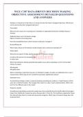 WGU C207 DATA-DRIVEN DECISION MAKING OBJECTIVE ASSESSMENT DETAILED QUESTIONS AND ANSWERS