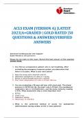 ACLS EXAM (VERSION A) |LATEST 2024|A+GRADED | GOLD RATED |50 QUESTIONS & ANSWERS|VERIFIED ANSWERS
