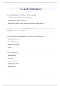 ACAAI Food Allergy Questions and 100&percnt; correct answers 2023&sol;2024