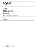 AQA GCSE GEOGRAPHY 8035/3 Paper 3 Geographical Applications Mark scheme June 2023 Version: 1.0 Final ACTUAL PAPER