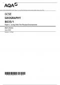 AQA GCSE GEOGRAPHY 8035/1 Paper 1 Living With The Physical Environment Mark scheme June 2023 Version: 1.0 Final ACTUAL PAPER