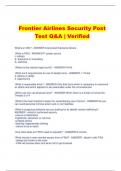 Frontier Airlines Security Post  Test Q&A | Verified