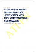 ATI PN Maternal Newborn Proctored Exam 2023 LATEST VERSION WITH 100&percnt; VERIFIED QUESTIONS ANDANSWERS
