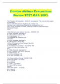 Frontier Airlines Evacuations  Review TEST Q&A 100%