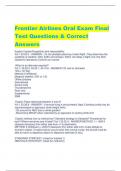 Frontier Airlines Oral Exam Final  Test Questions & Correct  Answers