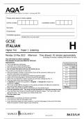 AQA GCSE ITALIAN Higher Tier Paper 1 Listening QP 2023 ACTUAL PAPER