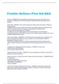 Frontier Airlines--First Aid Q&A