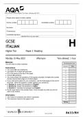 AQA GCSE ITALIAN Higher Tier Paper 3 Reading QP 2023 ACTUAL PAPER