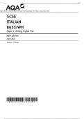 AQA GCSE ITALIAN 8633/WH Paper 4 Writing Higher Tier Mark scheme June 2023 Version: 1.0 Final ACTUAL PAPER