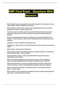 AMP Final Exam  Questions With Answers 