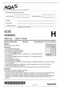 AQA GCSE GERMAN Higher Tier Paper 4 Writing QP 2023 ACTUAL PAPER
