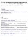 ALF Core Training Questions and answers for ALF core training test for Florida completed 2023 AGRADE&period;