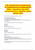 C3E: QUANTITATIVE PRINCIPLES  IN COMPENSATION MANAGEMENT  |REAL | Questions with 100%  Correct Answers | Verified | Latest  Update 2024