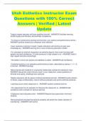 Utah Esthetics Instructor Exam  Questions with 100&percnt; Correct  Answers &vert; Verified &vert; Latest  Update