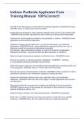 Indiana Pesticide Applicator Core Training Manual  100&percnt;Correct&excl;