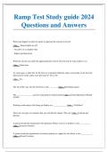 Ramp Test Study guide 2024 Questions and Answers