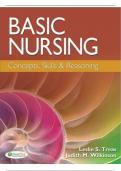 TEST BANK FOR BASIC NURSING -CONCEPTS (SKILLS AND REASONING) 1ST EDITION TREAS- UPDATED AND COMPLETE TESTBANK 