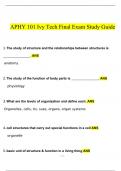 APHY 101 Final Exam Study Guide Latest Questions and Answers (2024 / 2025) (Verified by Expert)