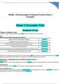 NR293_ Pharmacology for Nursing Practice Week 2 Concepts graded A+