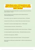 OSHA Basic plus &vert; 40 Questions with 100&percnt; Correct Answers &vert; Latest Update 2024 &vert; Verified