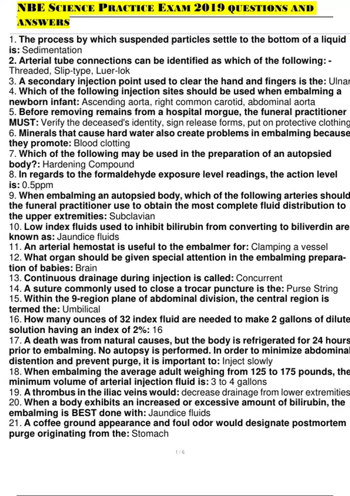 NBE SCIENCE PRACTICE EXAM 2019 QUESTIONS AND ANSWERS - NBE - Stuvia US