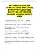 PHARMACY TECHNICIAN CERTIFICATION BOARD (PTCB) EXAM WITH COMPLETE 250 QUESTIONS AND DETAILED CORRECT ANSWERS/RATED 5 STARS 