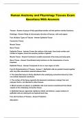 Human Anatomy and Physiology Tissues Exam Questions With Answers