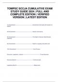 TOMPSC SCCJA CUMULATIVE EXAM STUDY GUIDE 2024 &vert; FULL AND COMPLETE EDITION &vert; VERIFIED VERSION &vert; LATEST EDITION
