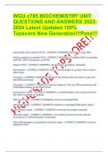 WGU c785 BIOCHEMISTRY UNIT QUESTIONS AND ANSWERS 2023-2024 Latest Updated 100% Topscore New Generation!!!Pass!!!