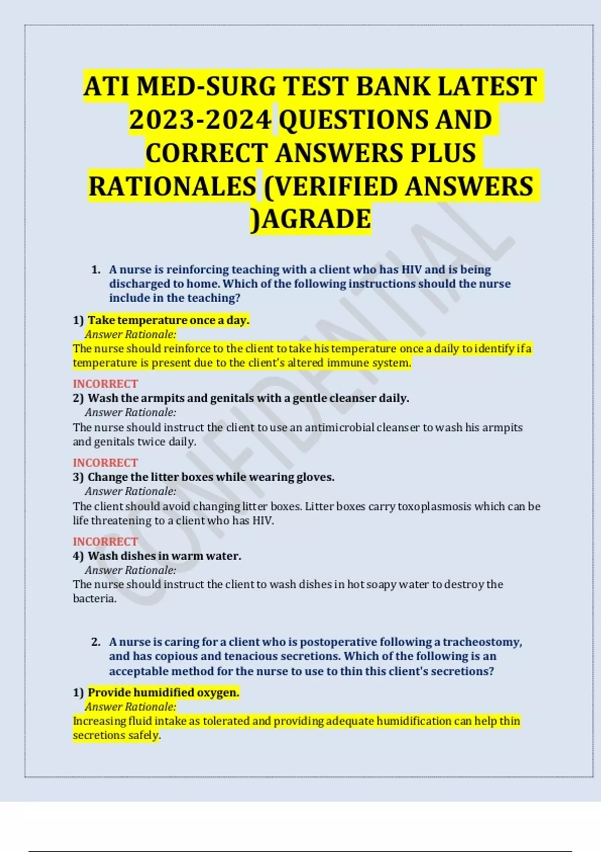 TEST BANK FOR ATI MED SURG EXAM LATEST QUESTIONS AND CORRECT ANSWERS ...