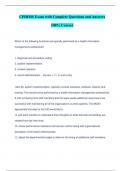 CPHIMS Exam with Complete Questions and Answers 100&percnt; Correct