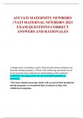 ATI VATI MATERNITY NEWBORN  &sol;&sol;VATI MATERNAL NEWBORN 2023  EXAM QUESTIONS CORRECT ANSWERS AND RATIONALES 