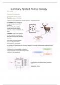 Samenvatting -  Applied Animal Ecology (WEC20803)