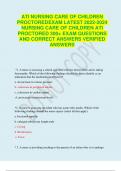  TEST BANK FOR ATI NURSING CARE OF CHILDREN PROCORED EXAM PREP PRACTICE QUESTIONS AND CORRECT ANSWERS WITH RATIONALES