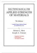 Solutions for Applied Strength of Materials&comma; 7th Edition Mott &lpar;All Chapters included&rpar;