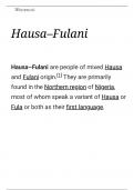 Providing a proper understanding of how the Hausa and Fulani  people came about