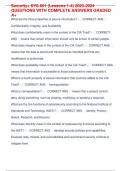 Security&plus; SY0-601 &lpar;Lessons 1-4&rpar; 2023-2024 QUESTIONS WITH COMPLETE ANSWERS GRADED A&plus;