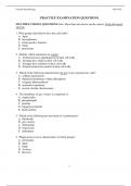 General Microbiology Biol 4501 1 PRACTICE EXAMINATION QUESTIONS